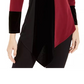 Alfani Women's Colorblocked Asymmetrical Top Wine Size Small