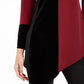Alfani Women's Petite Asymmetrical-Hem Colorblocked Top Wine Size Petite