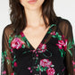 INC International Concepts Women's Printed Lace-Up Top Black Size Small