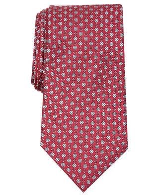 Club Room Men's Classic Floral Neat Silk Tie Red Size Regular