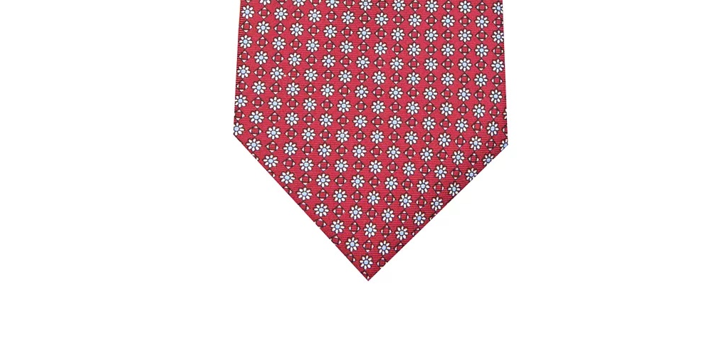 Club Room Men's Classic Floral Neat Silk Tie Red Size Regular