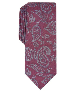Bar III Men's Glenn Pine Paisley Skinny Tie Red Size Regular
