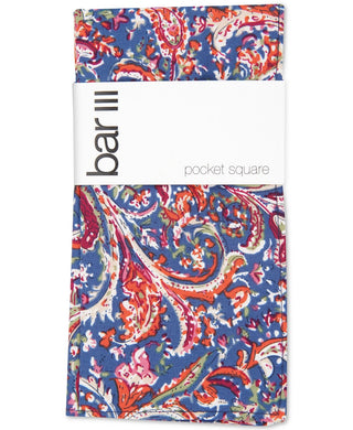 Bar III Men's Mesa Paisley Pocket Square Navy Size Regular