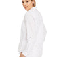 Charter Club Women's Foil-Dot Linen Top White Size Small