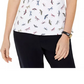Karen Scott Women's Dragonfly Print Top White Size Medium