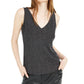 Bar III Women's Glitter Sleeveless Top Black Size Small