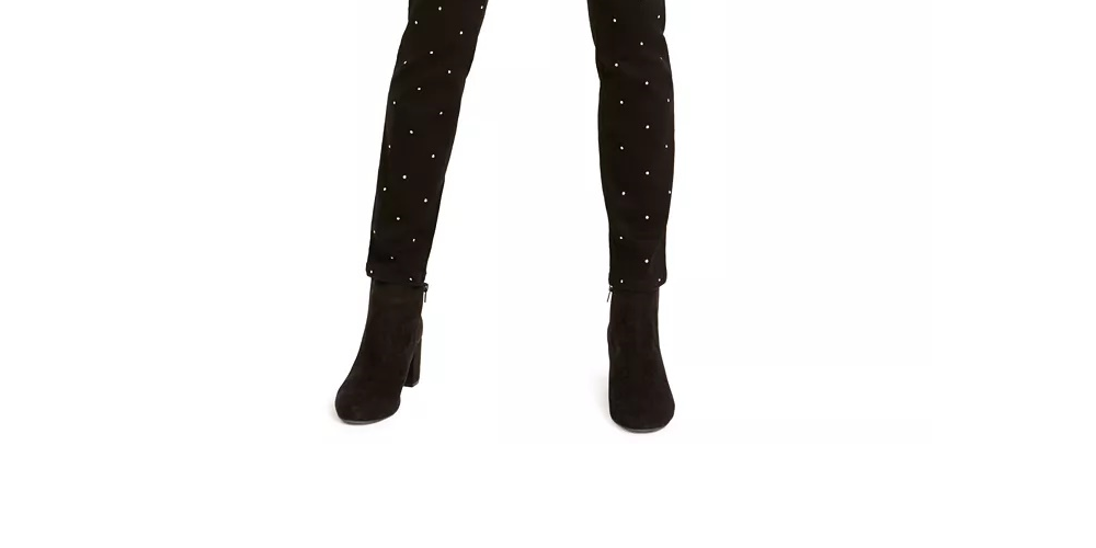 Bar III Women's Studded Skinny Ankle Pants Black Size 0