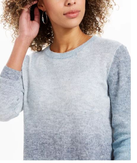 Style & Co Women's Ombre Sweater Navy Size Medium