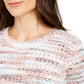 Style & Co Women's Marled Fuzzy Sweater Navy Size X-Large