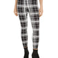 Maison Jules Women's Plaid Pull-On Ponte-Knit Pants Black Size Medium