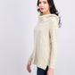 Style & Co Women's Lurex Cowl-Neck Sweater Beige Size Medium