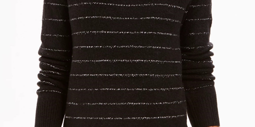 Style & Co Women's Lurex Cowl-Neck Sweater Blue Size X-Small