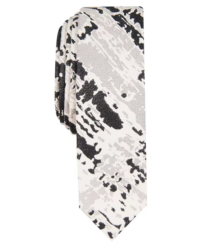 INC International Concepts Men's Skinny Abstract Tie Black Size Regular