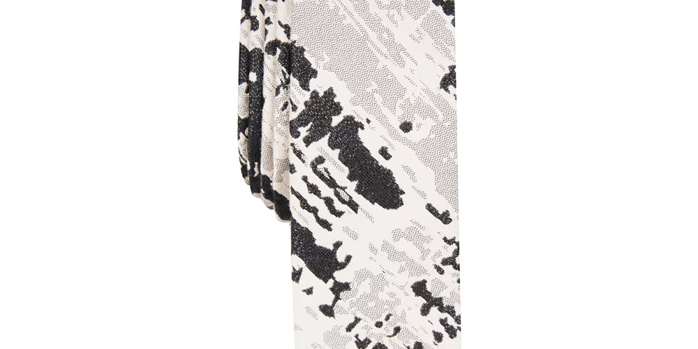 INC International Concepts Men's Skinny Abstract Tie Black Size Regular