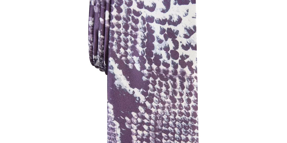 INC International Concepts Men's Skinny Viper Tie Purple Size Regular