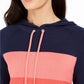 Charter Club Women's Striped Hooded Sweater Blue Size Extra Small