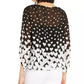 Alfani Women's Heart-Print Angel-Sleeve Top Black Size Small