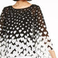 Alfani Women's Heart-Print Angel-Sleeve Top Black Size Small