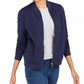 Charter Club Women's Textured Knit Bomber Jacket White Size X-Small