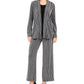 JM Collection Women's Metallic Layered-Look Top  Black Size X-Small