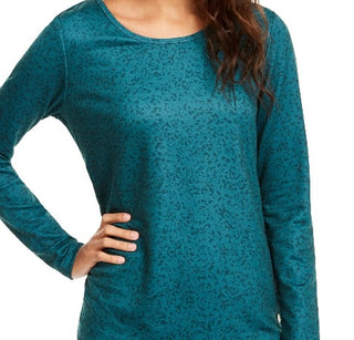 Ideology Women's Printed Cutout Back Top Green Size Small