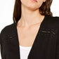 INC International Concepts Women's Chain-Detail Completer Sweater Black Size X-Small