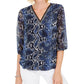 JM Women's  Collection V-Neck Tunic Navy Size Small