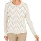 Charter Club Women's Zigzag-Print Cardigan White Size Large