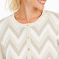 Charter Club Women's Zigzag-Print Cardigan White Size Large