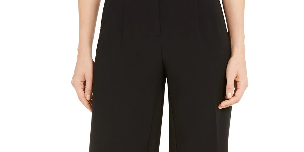 Alfani Women's Pleated-Waist Trousers Black Size 10