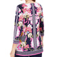 JM Women's Collection Embellished Keyhole Top Navy Size Small