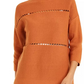 Alfani Women's Cotton Pointelle Poncho Sweater Black Size Large