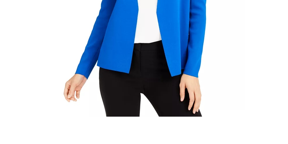 Alfani Women's Open-Front Cardigan Dark Blue Size Large