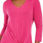 JM Women's Colletion Embellished Twist-Front Top Pink Size Large