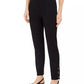 JM Women's Collection Tummy-Control Pull-On Button-Hem Pants Black Size Medium
