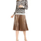 Alfani Women's Metallic Animal Print Sweater Grey Size Large