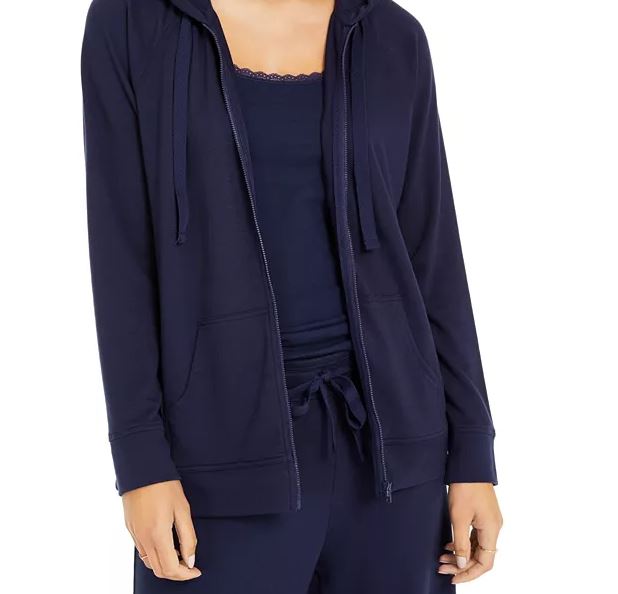 Style & Co Women's French Terry Hoodie Navy Size X-Small