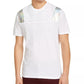 INC International Concepts Men's Pintucked Moto T-Shirt With Metallic Faux Leather Piecing White Size 3X