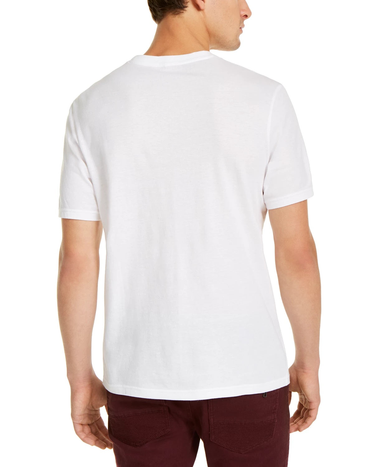 INC International Concepts Men's Pintucked Moto T-Shirt With Metallic Faux Leather Piecing White Size 3X
