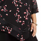 Alfani Women's Printed Pointed-Hem Top Black Size 2X