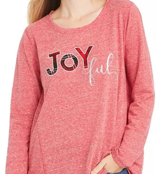 Style & Co Women's Joyful Graphic Sweatshirt Red Size Large