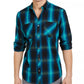 INC International Concepts Men's Leo Plaid Shirt Blue Size Medium