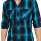 INC International Concepts Men's Leo Plaid Shirt Blue Size Medium