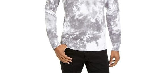 INC International Concepts Men's Gnover Tie Dye Sweater White Size Small