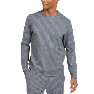Alfani Men's Classic Fit Stretch Stripe Knit Sweatshirt Gray Size Large