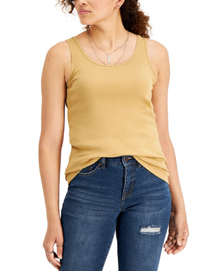 Style & Co Women's Cotton Tank Top Beige Size Small