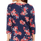 Charter Club Women's Pima Cotton Floral-Print Top Blue Size Small