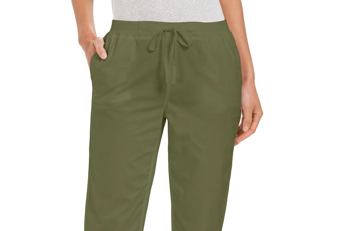 Style & Co Women's Pull On Cuffed Utility Pants  Green Size 16