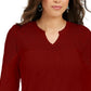 Style & Co Women's Crochet-Yoke Top Dark Red Size X-Large