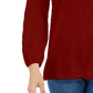 Style & Co Women's Crochet-Yoke Top Dark Red Size X-Large